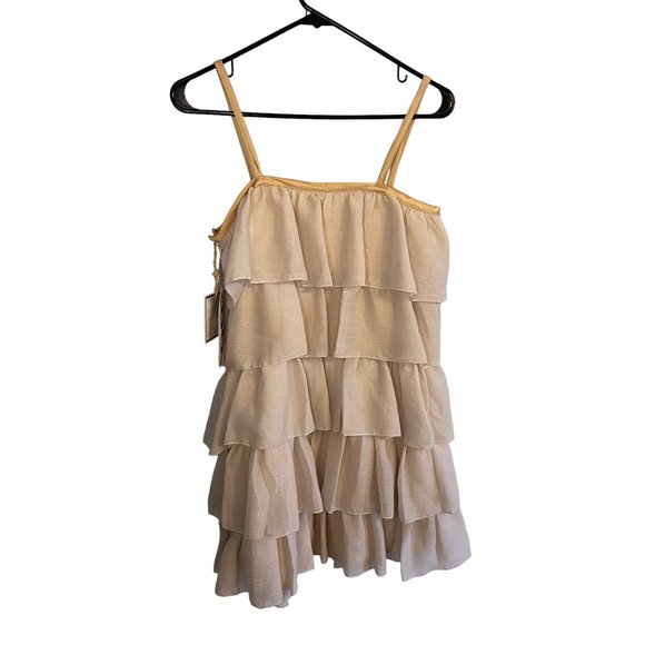 Nwt Erin Fetherston for Target Gold Tiered Ruffle Dress Juniors 9 - Picture 5 of 9